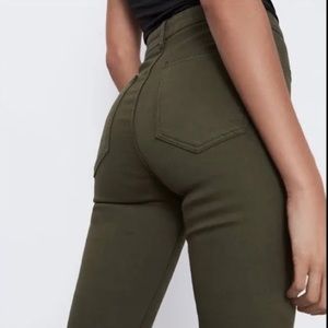 High Rise Skinny Stretch Denim Jeans (army green)